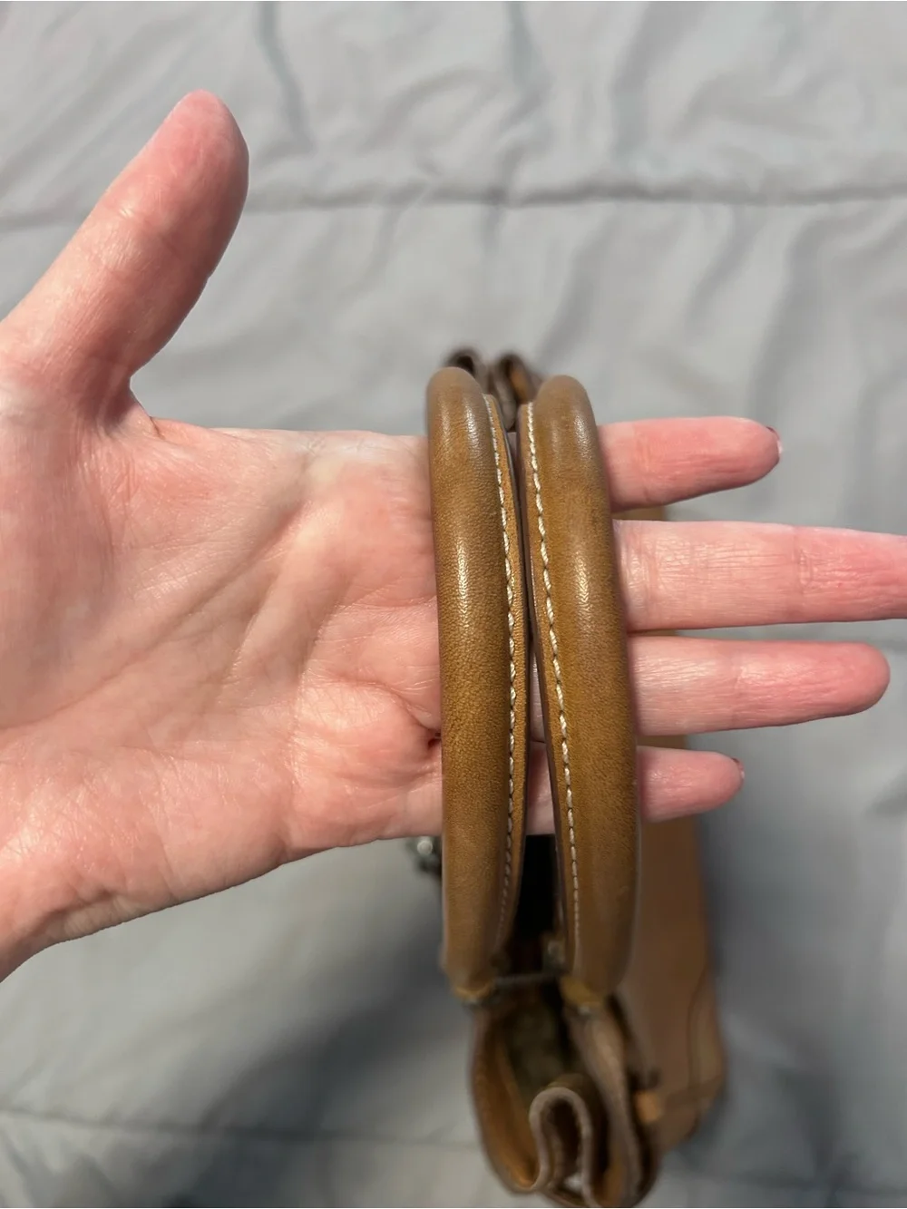 Coach Factory Small Tan Hampton Leather Satchel F08A70